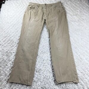 VTG Polo Ralph Lauren Pants Mens 36x32 Khaki Twill Straight Baggy Preppy Ivy Y2K